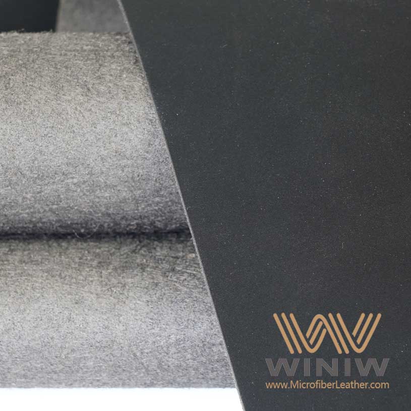 Black Nubuck Artificial Leather Fabric