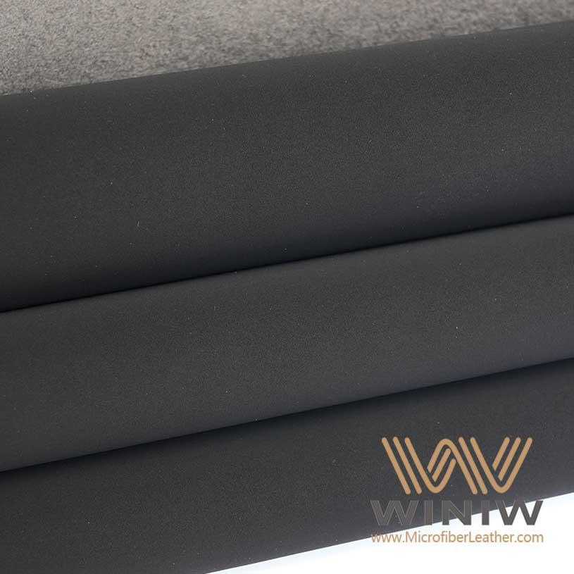 Black Nubuck Artificial Leather Fabric