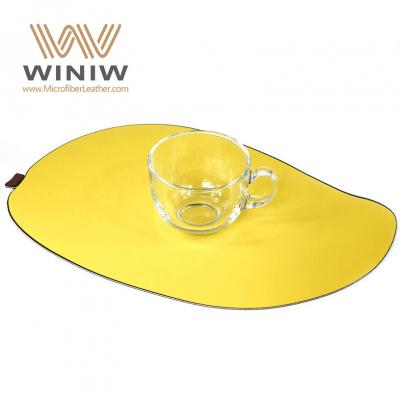 الصين الرائدة Two-sided Wholesale Custom Pattern Microfiber Vegan Leather for table mat المورد