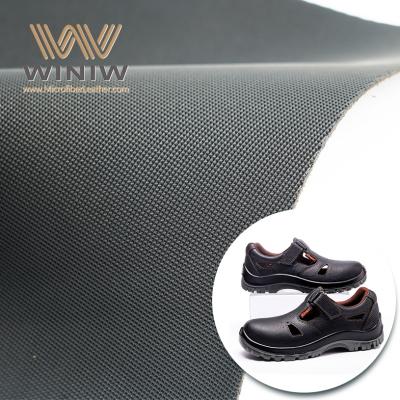 أحذية عمل من الألياف الدقيقة باللون الأسود مقاس 1.8 مم مصنوعة من الجلد المقلد